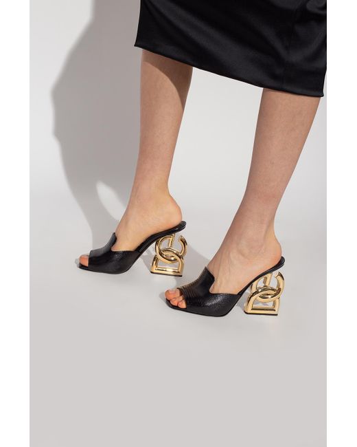 Dolce & Gabbana Heeled Mules in Black | Lyst