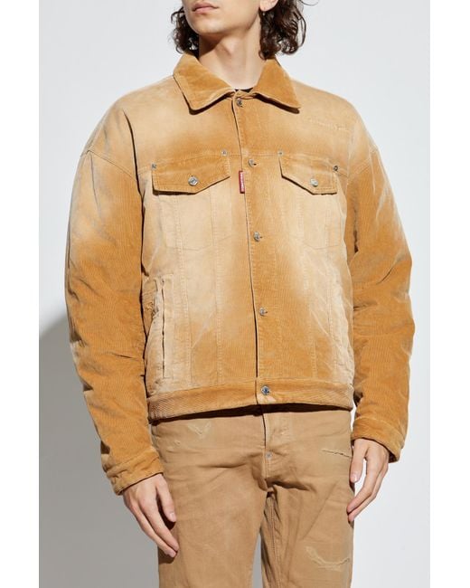DSquared² Brown Corduroy Jacket With Logo for men