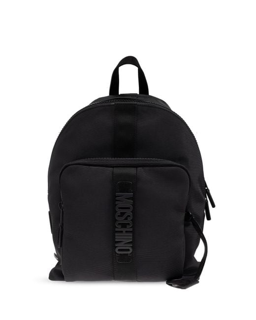 Moschino Black Backpack With Logo for men