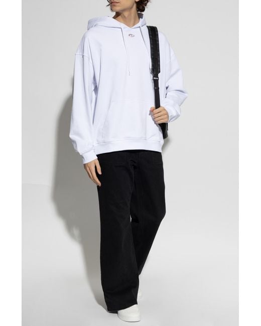 DIESEL White Hoodie “S-Boxt-Hood-Dco” for men