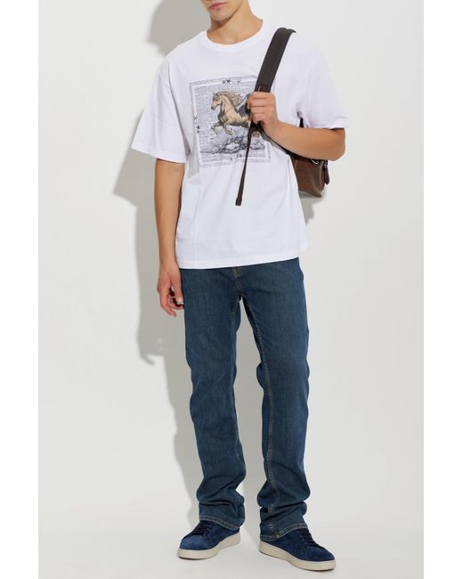 Etro White T-Shirt With Colorful Print for men