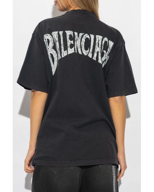 Balenciaga Black Printed Cotton-jersey T-shirt