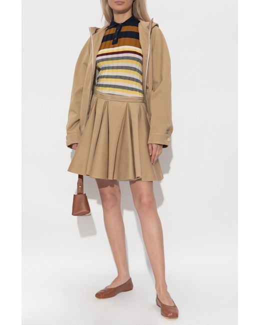 Marni Natural Pleated Skirt