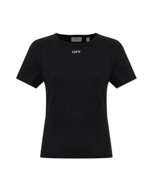 Off-White c/o Virgil Abloh Black Ribbed Top With Embroidered Logo