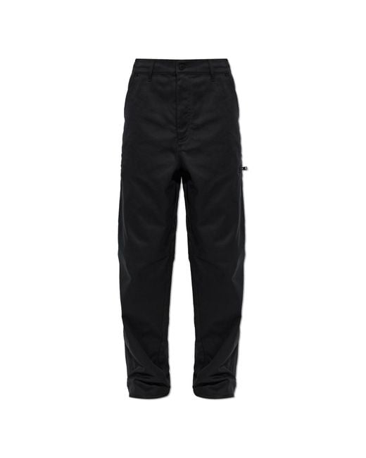 Moncler Black Trousers With Logo Patch for men