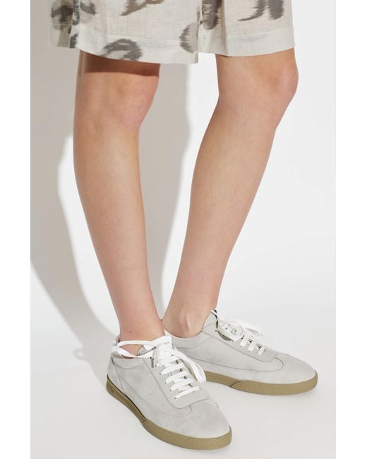 Emporio Armani White Suede Sports Shoes