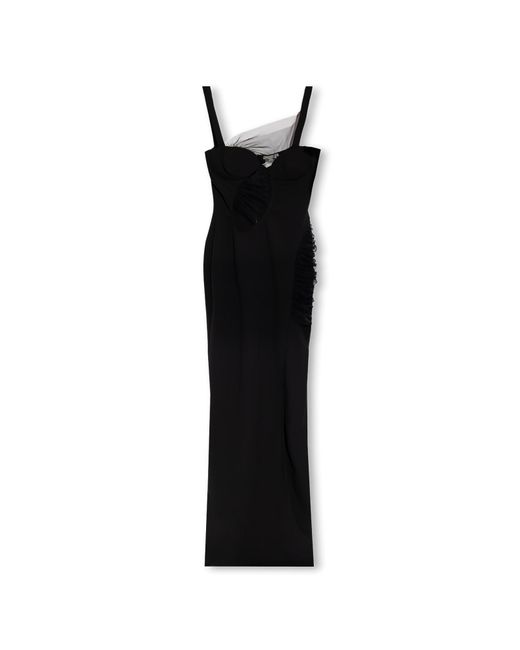 Nensi Dojaka Black Dress With Transparent Inserts