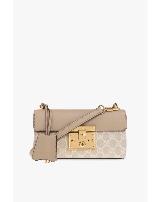 Gucci 'padlock Mini' Shoulder Bag in Natural | Lyst