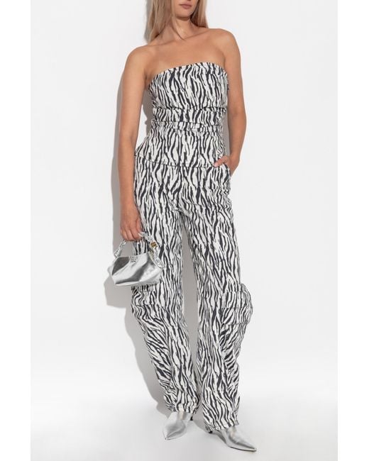 ROTATE BIRGER CHRISTENSEN Black Top With Animal Motif