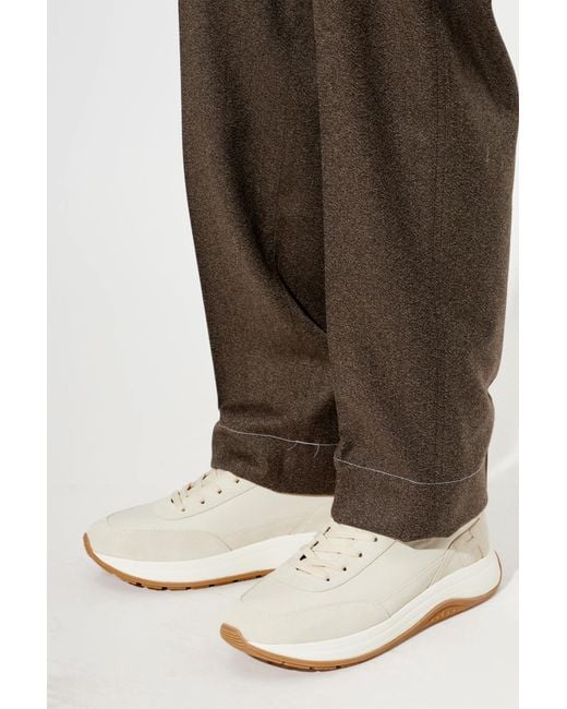 Hogan White Leather Sports Shoes for men