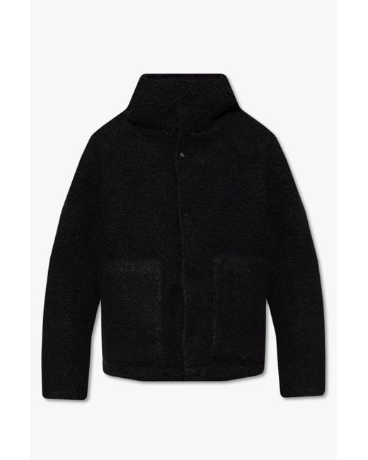 1017 ALYX 9SM Black Hooded Faux Fur Jacket for men