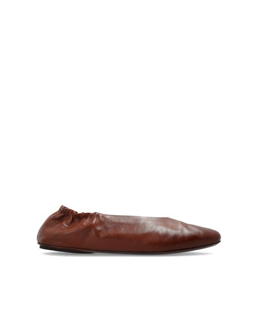 Marsèll Brown Leather Ballet Flats 'Strascico'