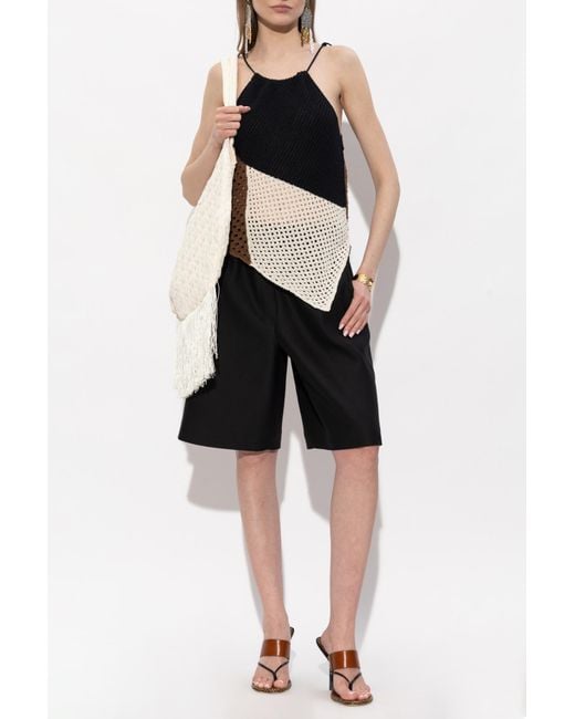 Akep Black Asymmetric Strappy Top