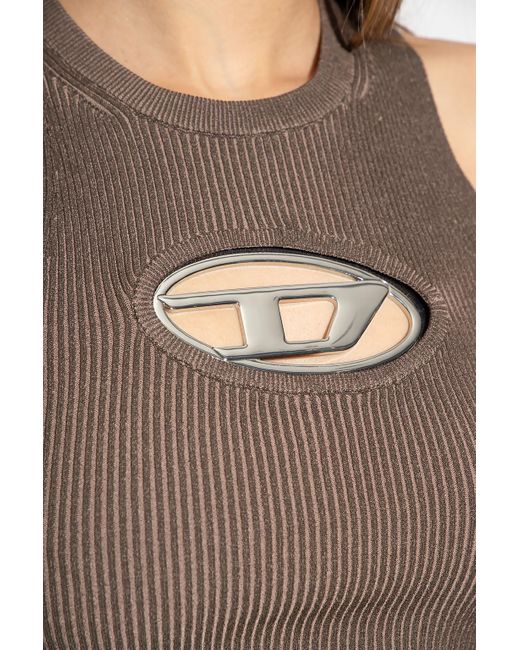トップス Diesel Brown M-Onerva Tank Top DIESEL 'm-onerva' Top in Brown | Lyst