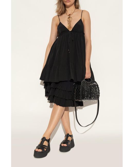 Chloé Black "Nama" Wedge Sandals