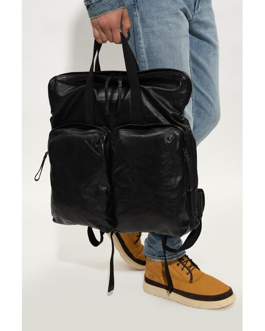 AllSaints Black 'force' Leather Backpack for men