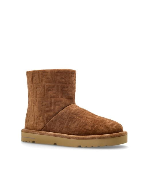Fendi Brown Suede Snow Boots for men