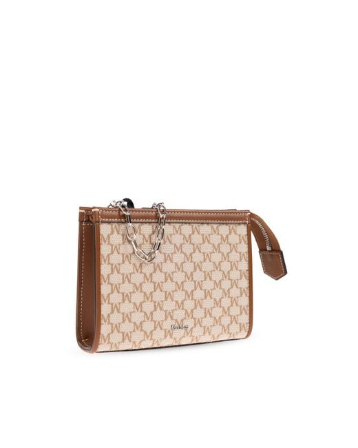 Max Mara White Pouch With Monogram