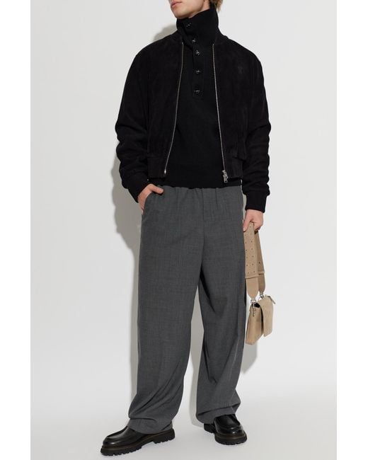 AMI Black Suede 'Bomber' Jacket for men