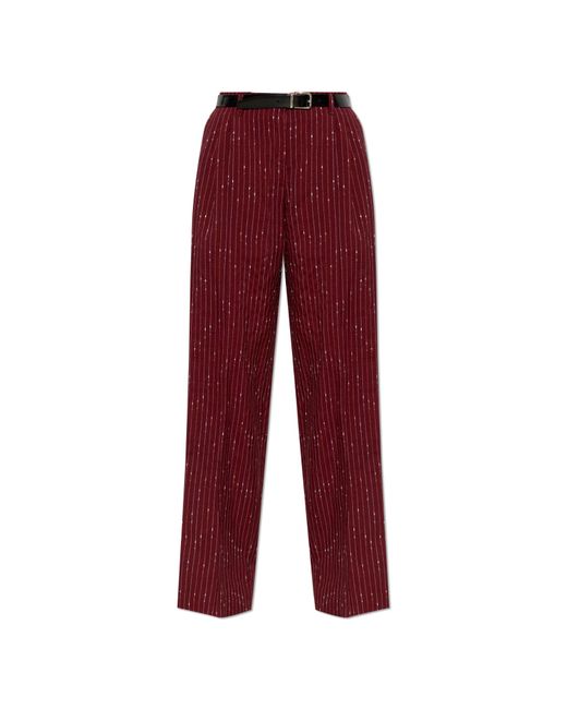 Dolce & Gabbana Red Trousers With Belt