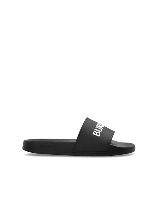 Burberry Black Rubber Flip-Flops