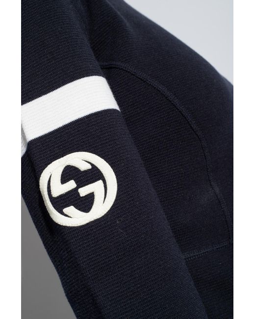 Gucci Blue Sweater With Logo,