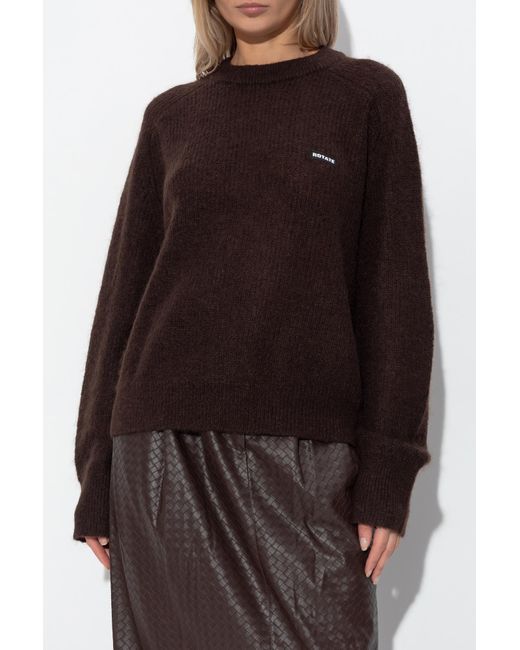 ROTATE BIRGER CHRISTENSEN Brown Sweater With Logo