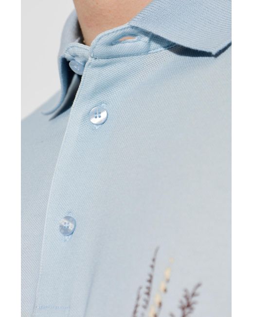 Etro Blue Patterned Polo for men