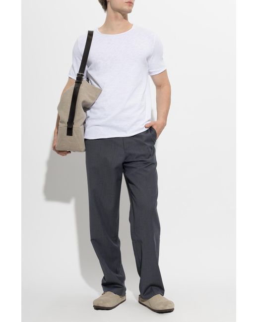 American Vintage White T-Shirt With Raw Edge Finish for men