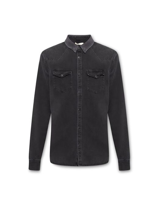 AllSaints Black ‘Flaxton’ Denim Shirt, ' for men
