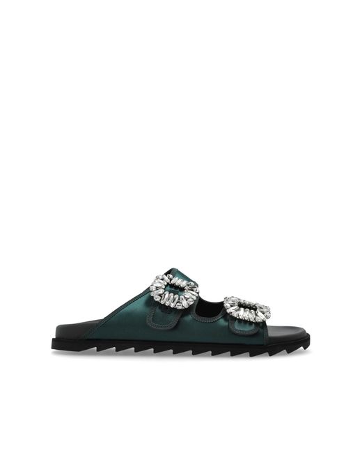 Roger Vivier Black Satin Mules