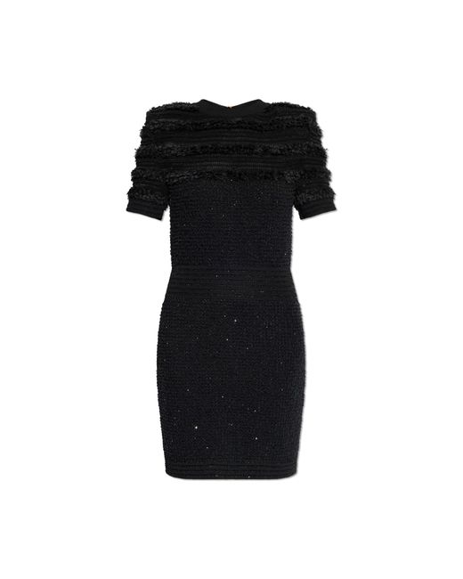 Balmain Black Dress With Shimmering Sequins