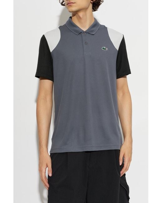 Lacoste Gray Polo With Logo Patch for men