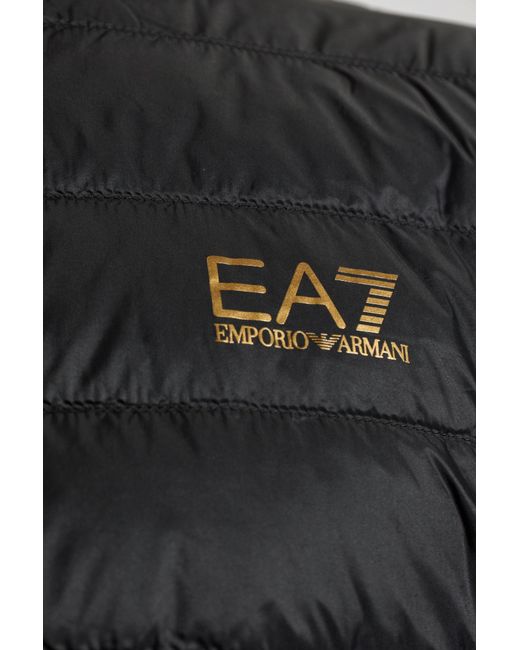 EA7 Black Down Jacket From The 'Sustainability' Collection for men