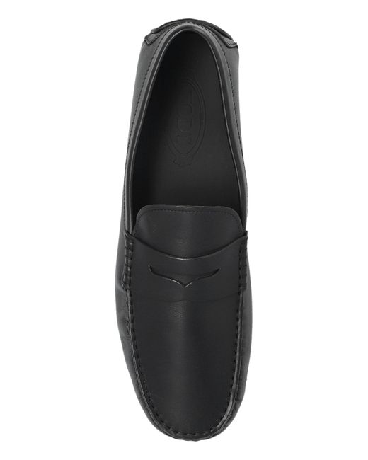 Tod's Black Leather Moccasins for men