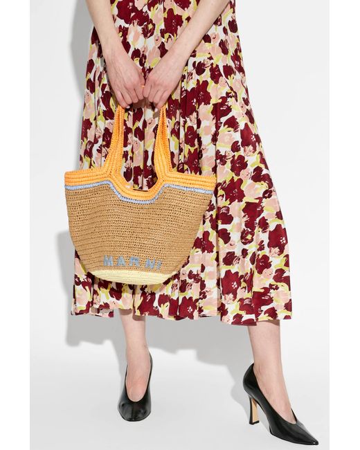Marni Orange 'Shopper' Type Bag