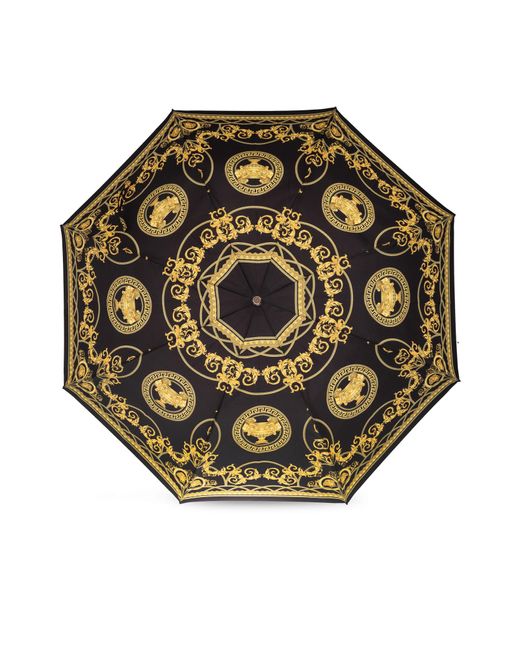 Versace Black Parasol With Print 'La Coupe Des Dieux'