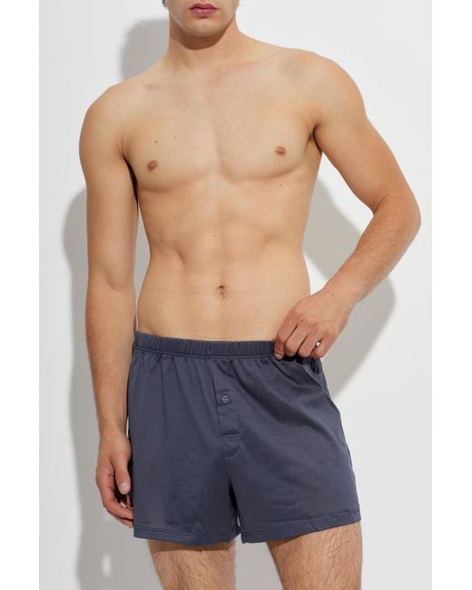 Hanro Blue Cotton Boxers for men