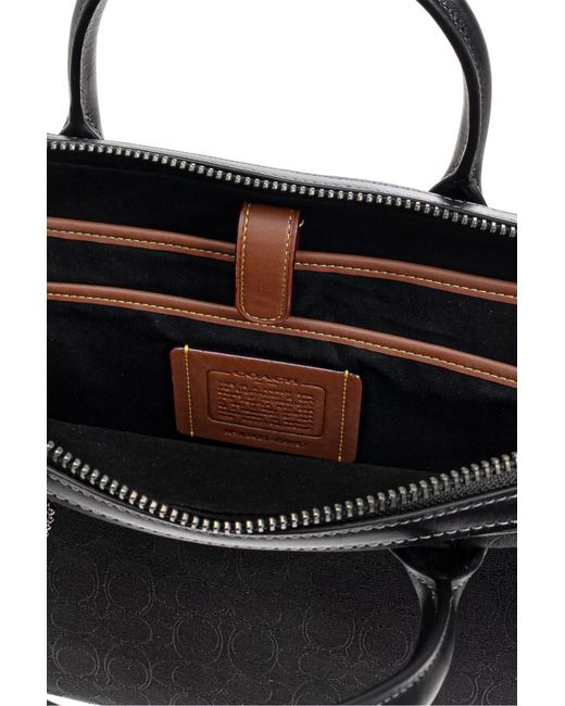 COACH Black Document Bag for men