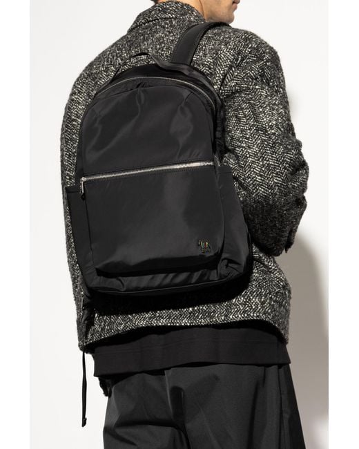 Paul Smith Black Backpack With Logo for men