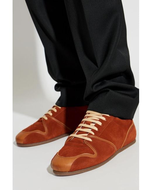 Moschino Brown Suede Sports Shoes for men