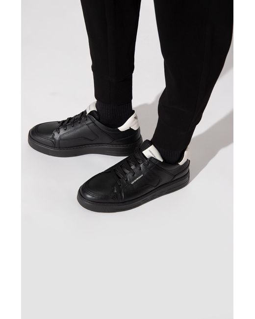 emporio armani black men's sneakers