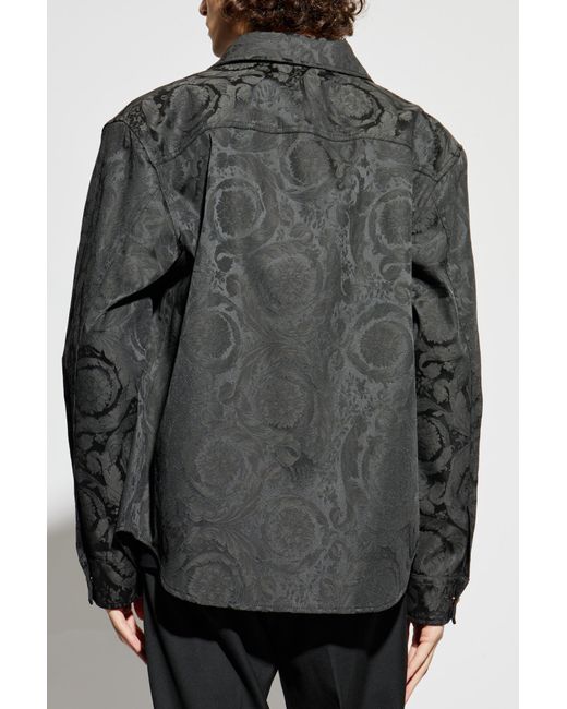 Versace Black Jacquard Jacket With 'Barocco' Pattern for men