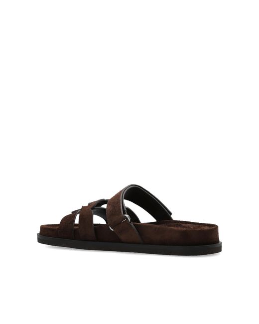 Tory Burch Brown Suede Slides