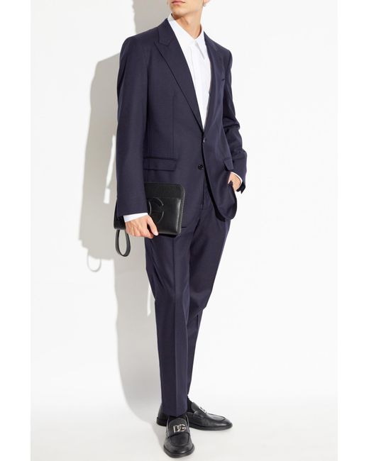 Dolce & Gabbana Blue Wool Jacket for men