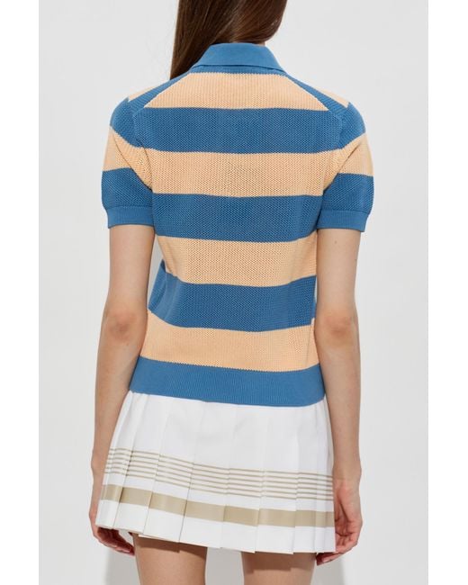 Lacoste Blue Striped Pattern Polo