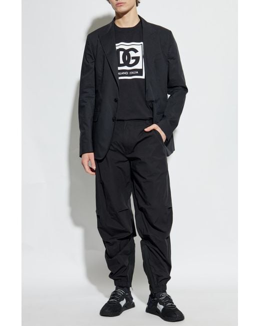 Dolce & Gabbana Blue Pants With Sewn-In Zippers for men