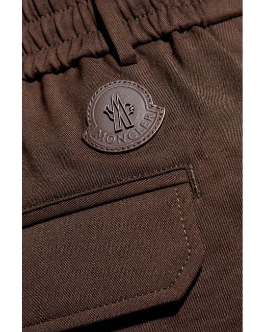 Moncler Brown Creased Trousers for men