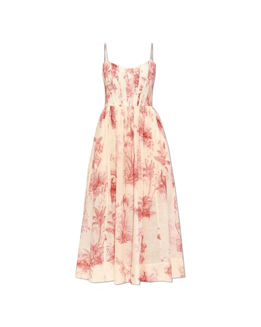 Zimmermann Pink Dress With A Print,