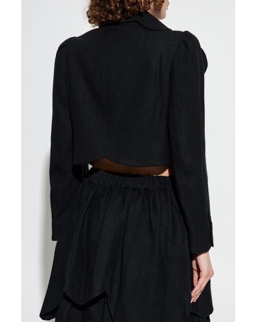 Comme des Garçons Black Short Jacket With Applique